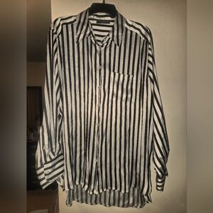 Black and White Striped Women's Shirt